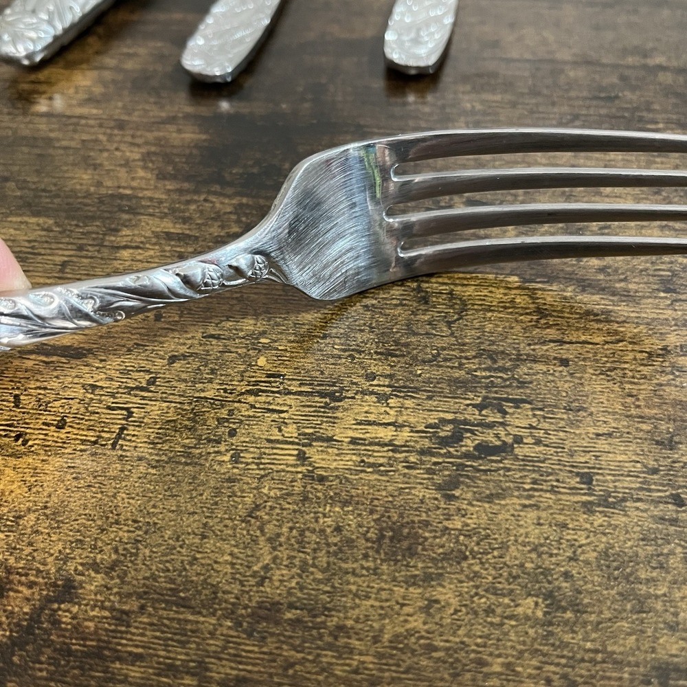 Vtg Reed And Barton Oakleaf Acorn 5 Piece Place Setting Stainless Steel Flatware - Picture 7 of 9